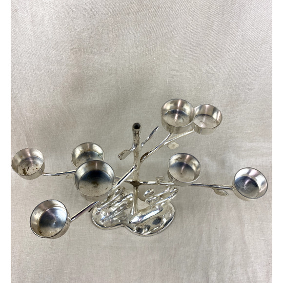 Large Silver Metal Reindeer Tealight Candle Holder Candelabra - Picture 8 of 8